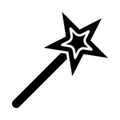 Magic wand glyph icon