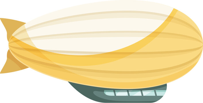 recommend clip art: Yellow and white zeppelin airship flying through the sky