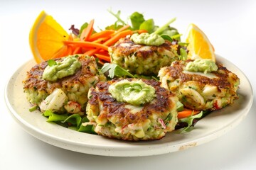 Fine Dining: Baked Crab Cakes with Creamy Avocado Mousse