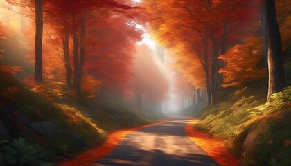 Red forest road