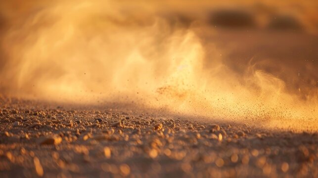Mesmerizing patterns created by a dust devil as it gracefully glides across the desert.