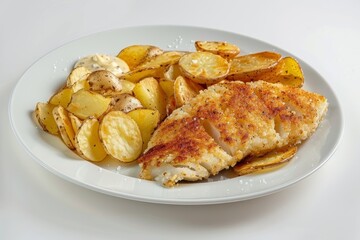Satisfying Baked Fish and Chips with Flaky Pollock