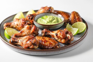 Flavorful Baked Wings with Creamy Avocado Yogurt Dipping Sauce