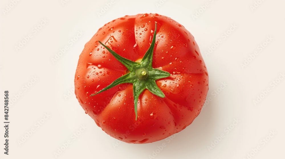 Poster a vibrant ripe organic red tomato bursting with health and freshness