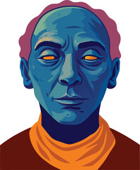 Old Egyptian Mummy Face-