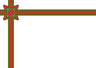 りぼんのラッピング風フレーム、クリスマスカラー、デコレーションりぼん