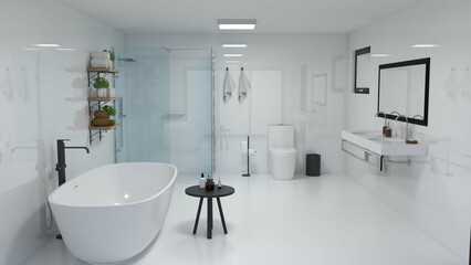 Large bathroom white modern decor