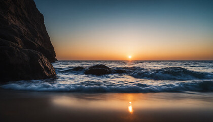 Obraz premium Magnificent sea coast at sunset