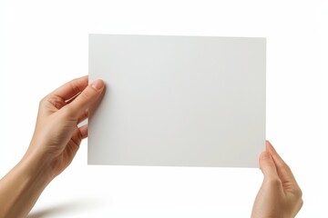 Obraz premium Blank paper mockup on hand created with generative AI