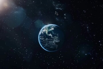 Obraz premium Within the infinite reaches of space, countless planets orbit their stars, each contributing to the dynamic mosaic of our galaxy and the broader cosmos
