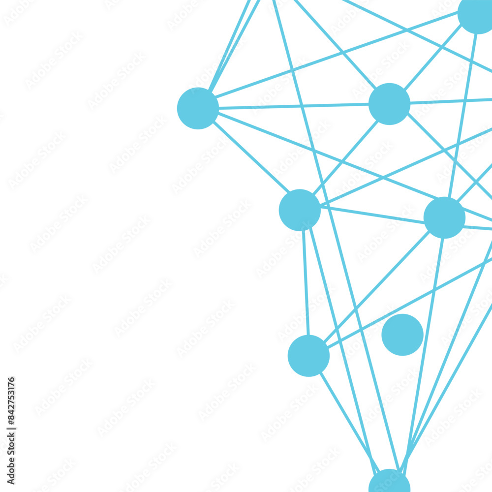 Wall mural connecting lines and dots technology network. abstract circuit board, illustration high tech compute