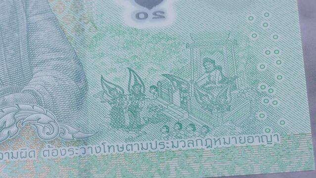 20 Thailand baht national currency money legal tender bill central bank 5