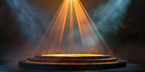 Elite Performer: Abstract representation of a podium with a spotlight, highlighting exceptional performance and achievement.