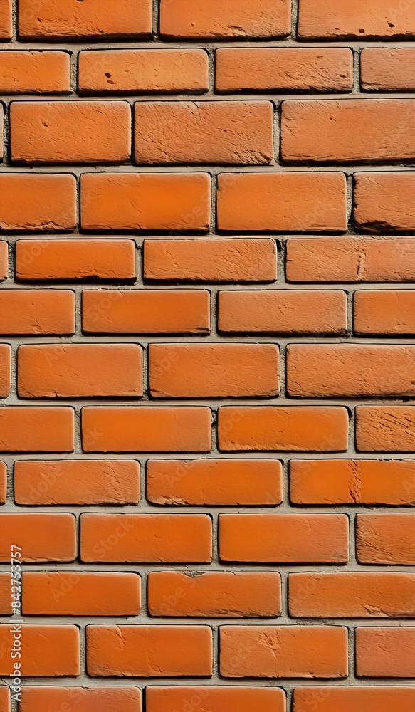 Poster Orange brick background texted wall surface.  AI Generated.