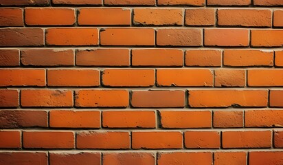 Obraz premium Orange brick background texted wall surface. AI Generated.