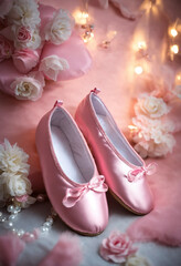 Magical pink Ballet Slippers - AI generated