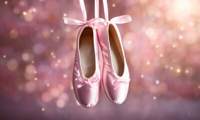 Magical pink Ballet Slippers - AI generated