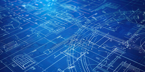 Success Blueprint: Abstract blueprint or architectural plan symbolizing careful planning and strategic thinking..