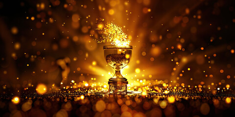 Golden Standard: Abstract golden trophy or medal symbolizing excellence and recognition for outstanding work.