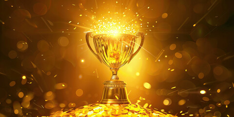 Golden Standard: Abstract golden trophy or medal symbolizing excellence and recognition for outstanding work.