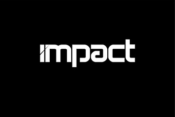 Impact typography logo design template 