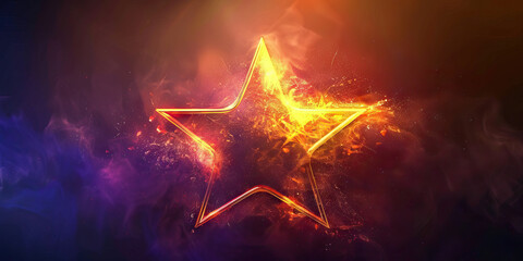 Star Performer: Abstract illustration of a star-shaped figure shining brightly to represent exceptional performance