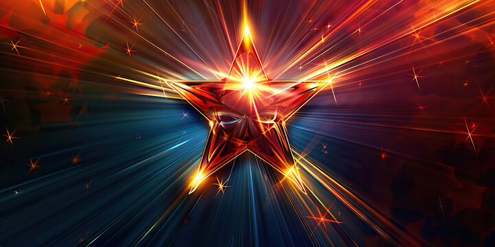 Star Performer: Abstract illustration of a star-shaped figure shining brightly to represent exceptional performance