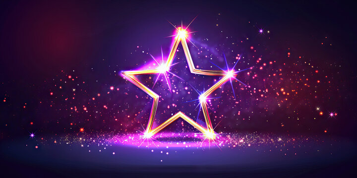 Star Performer: Abstract illustration of a star-shaped figure shining brightly to represent exceptional performance