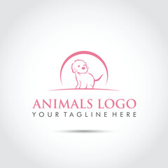 Pet Dog Logo Design. Vector Illustration