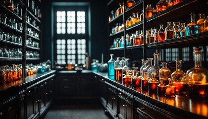 Large chemical laboratory with vessels