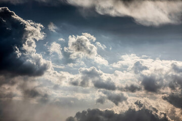 colorful dramatic sky with cloud at sunset.