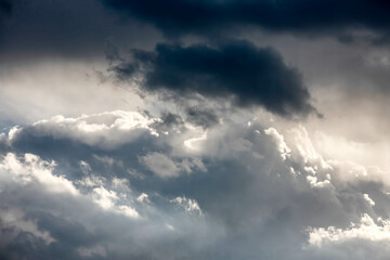 colorful dramatic sky with cloud at sunset.