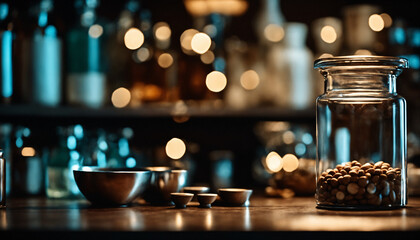 Jar of nuts on the table