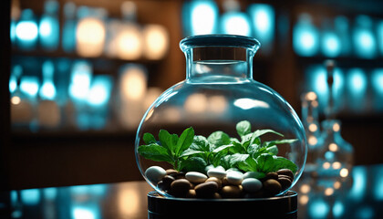 Plant in a jar in the laboratory