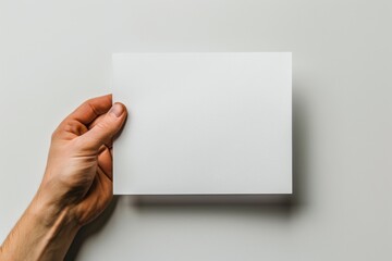 Obraz premium Blank paper mockup on hand created with generative AI