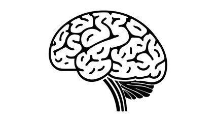 simple shape of a brain in vector