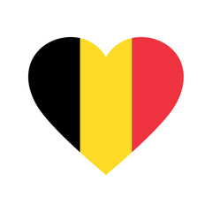 Fototapeta premium Belgium flag in heart shape