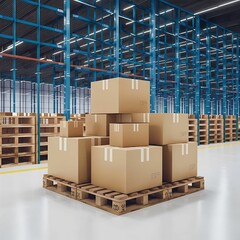 Set of wooden pallet for warehouse - 1