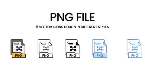 Png File icons vector set stock illustration.