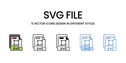 Svg File icons vector set stock illustration.