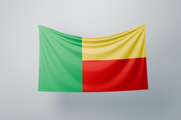 Benin Flag Waving Proudly. 3D Flag Banner Illustration image.