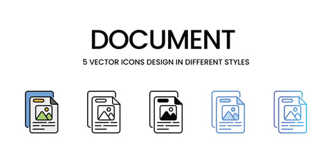 Document icons vector set stock illustration.