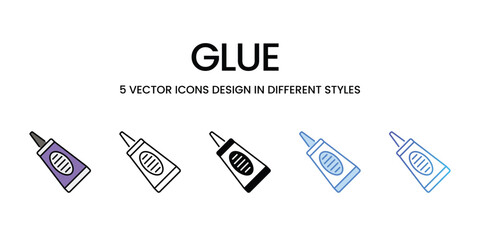 Glue icons vector set stock illustration.