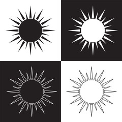Sun icon, vector symbol illustration element . isolated black and white background. EPS 10