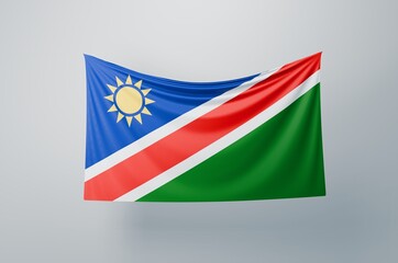 Namibia Flag Waving Proudly. 3D Flag Banner Illustration image.