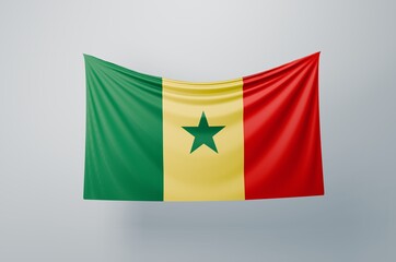 Senegal Flag Waving Proudly. 3D Flag Banner Illustration image.