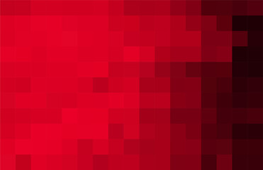 Gradient red and black mosaic pixel background. Gradient abstract tile background. Rectangular check pattern.
