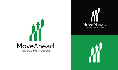 Modern Letter Initial M Arrow Up Logo Design Template for Finance Accounting Investment Business Consulting Firm or Real Estate Construction Development Property Company Vector Logo.