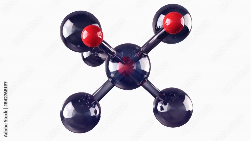 Poster create an image of a methane molecule (ch4) with a central carbon atom bonded to four hydrogen atoms