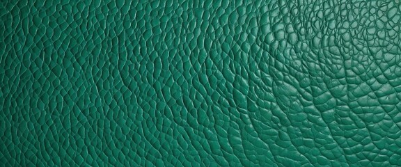Close-up of a green leather texture, highlighting its detailed patterns and quality